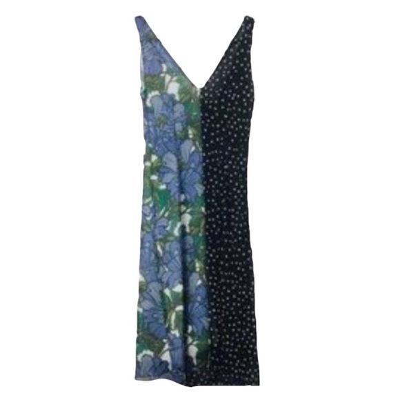 Sfw Periwinkle Black Contrasting Design Sleeveless Midi Length Dress XS - Picture 4 of 11